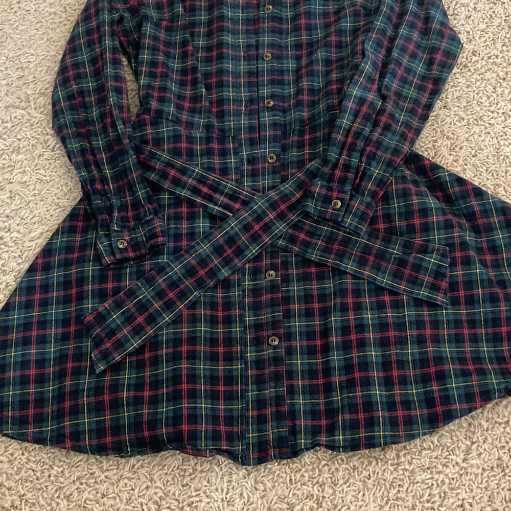 Kiel James Patrick Women's Plaid Button Down Shirt - Red and Green